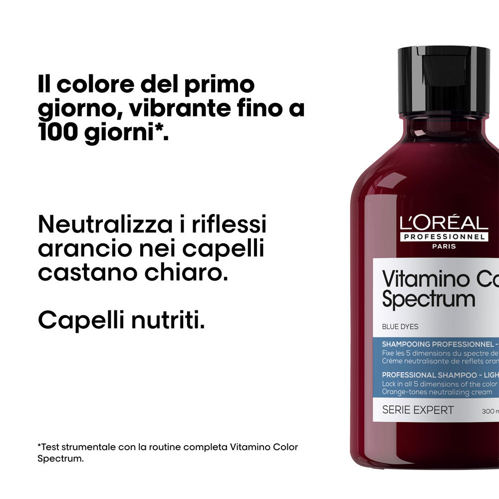 L'Oréal Professionnel Paris Vitamino Color Spectrum Shampoo Blu 300ml - shampoo tonalizzante anti-arancio [it]