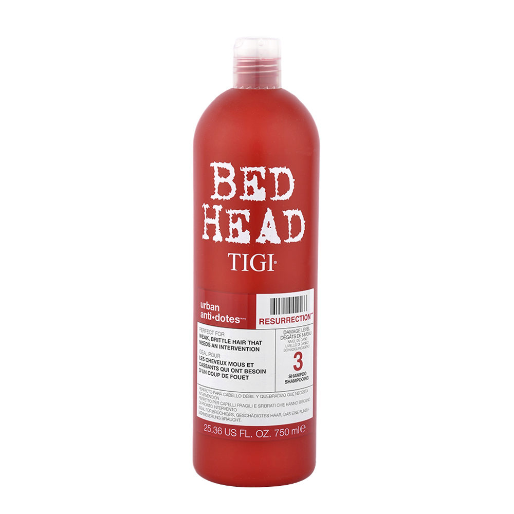 Tigi Bed Head Urban Antidotes Resurrection 3 Shampoo 750ml- shampoing  cheveux très abîmés | Hair Gallery