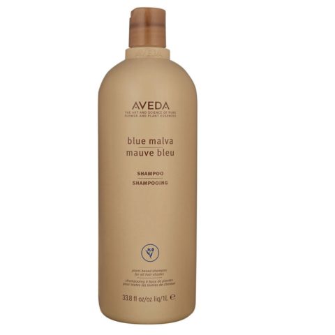 Aveda Blue Malva Shampoo 1000ml - shampooing tonifiant anti-jaune pour cheveux gris et blancs