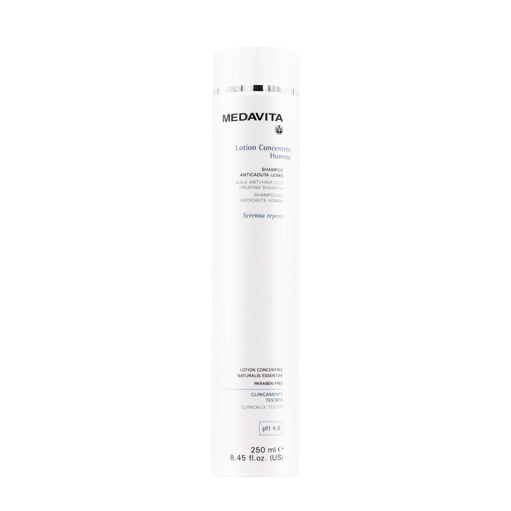Medavita Scalp Lotion concentree homme Male anti-hair loss treating shampoo  pH 4.8 250ml | Hair Gallery