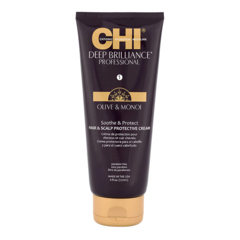 Deep Brilliance Olive & Monoi Soothe & Protect Cream 177ml - crème protectrice pour le cuir chevelu et les cheveux