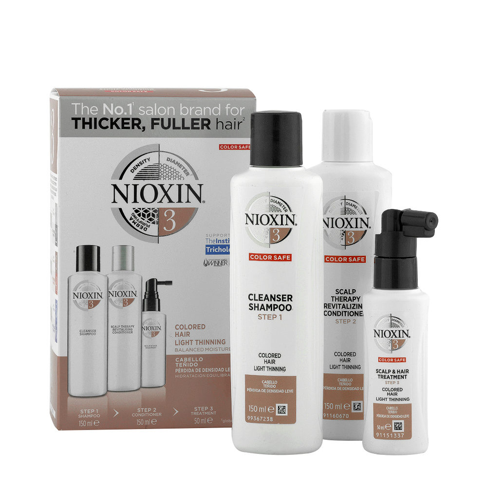 Nioxin System 3 Kit complet pour cheveux colorés et légèrement clairsemés |  Hair Gallery