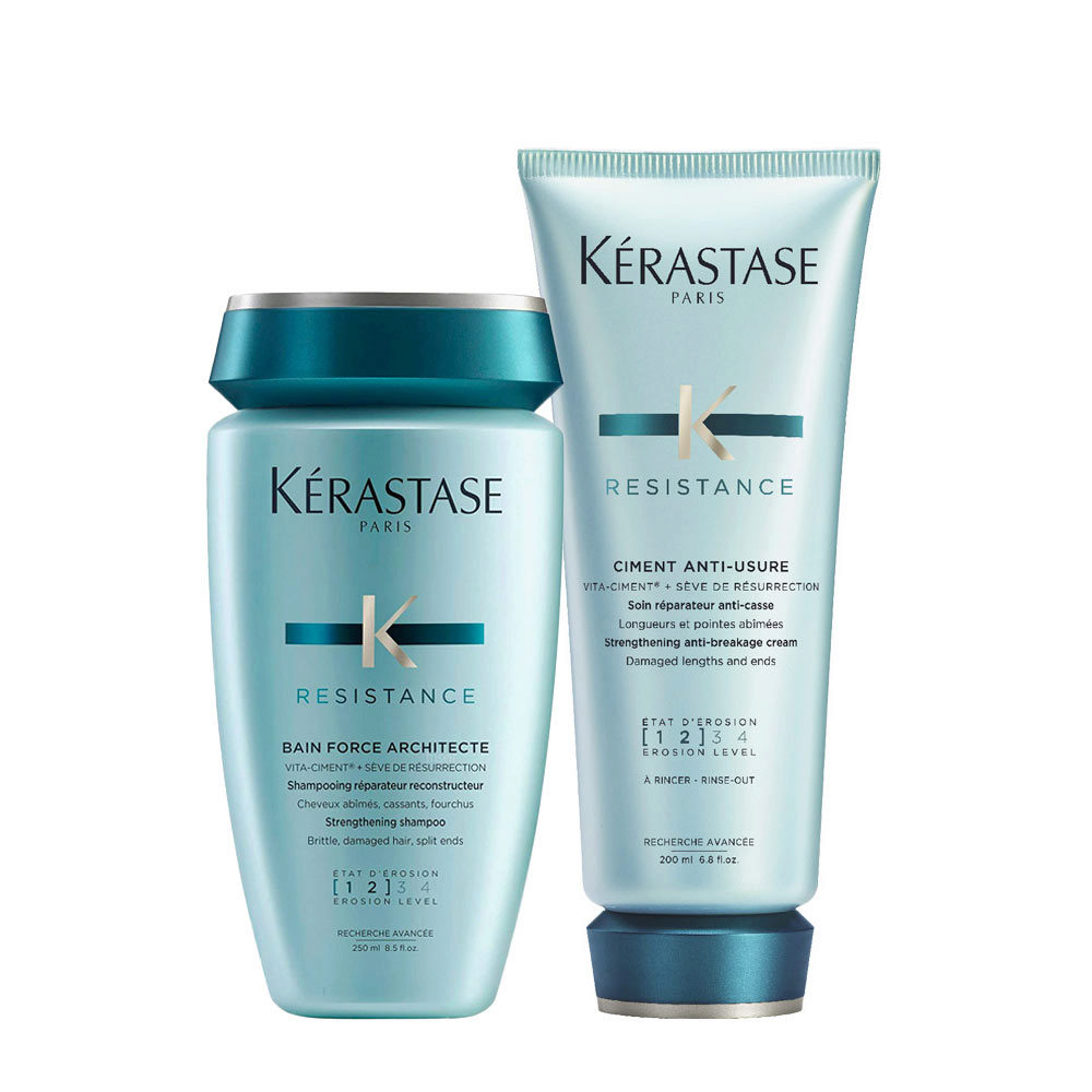 Kerastase Résistance Kit Renforcement Shampoo 250ml + Conditioner 200ml  pour les cheveux faibles et abimés | Hair Gallery