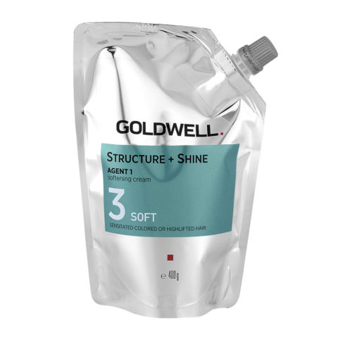 Structure + Shine Agent 1 Softening Cream 3 Soft 400gr - lissage des cheveux sensibles colorés