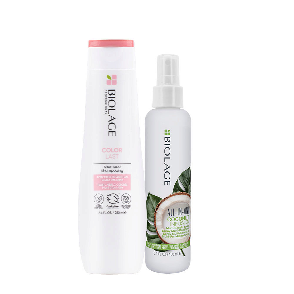 Biolage Colorlast Shampoo 250ml e All In One Coconut Spray 150ml | Hair  Gallery
