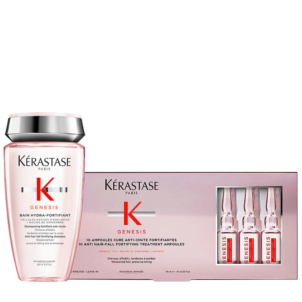 Kerastase Genesis Kit anti-chute pour cheveux fragiles et gras Shampooing  250ml Flacons anti-chute 10x6ml | Hair Gallery