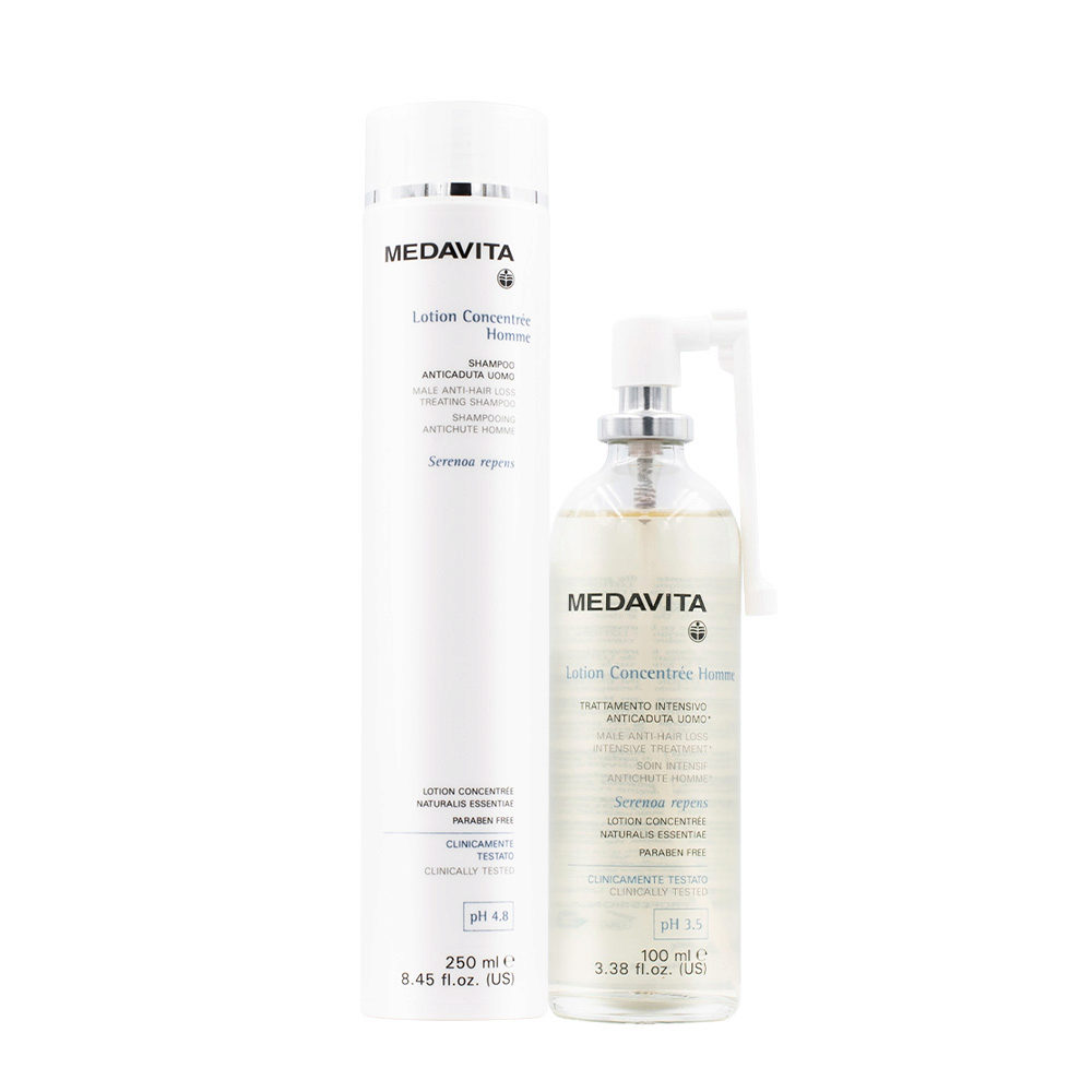 Medavita Lotion concentree Homme Shampooing antichute pour homme 250ml  Lotion 100ml | Hair Gallery