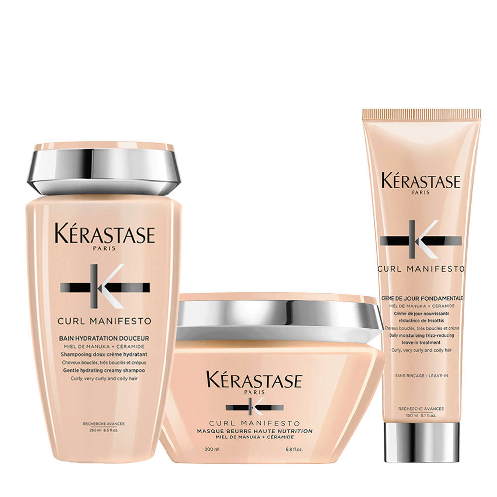Kerastase Curl Manifesto Kit Shampoo 250ml Masque 200ml Crème de Jour 150ml  | Hair Gallery