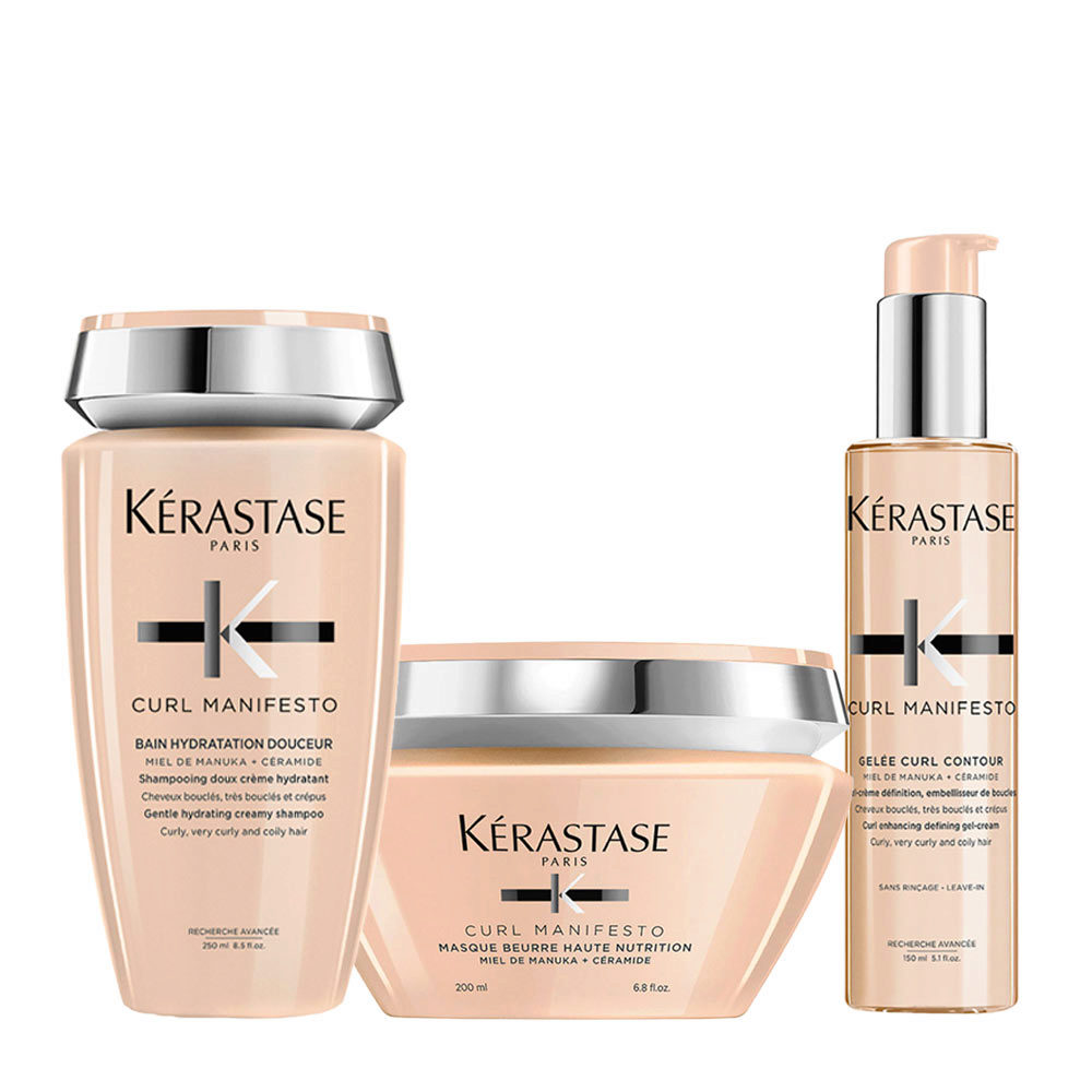 Kerastase Curl Manifesto Kit Shampoo 250ml Masque 200ml Gelée Curl  Révélation 150ml | Hair Gallery
