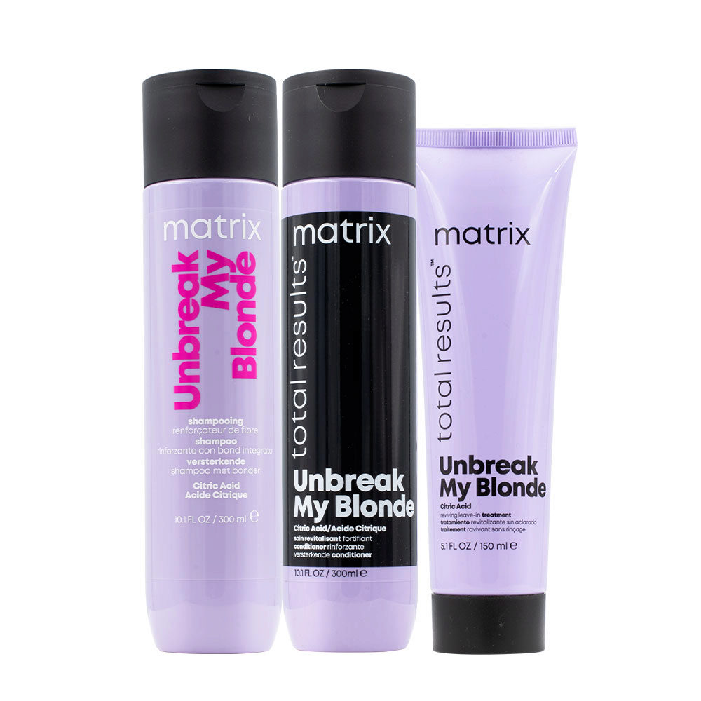 Matrix Total Result Unbreak My Blonde Kit Shampooing 300ml Après-shampoing  300ml Revitalisant sans rinçage revitalisant | Hair Gallery