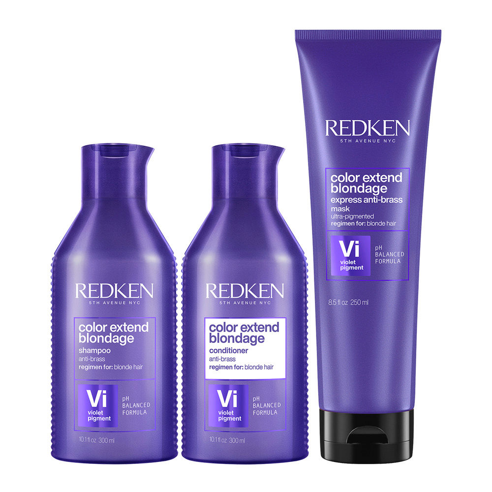 Redken Color Extend Blondage Kit Anti-Jaune Shampoo 300ml Conditioner 300ml  Masque 250ml | Hair Gallery
