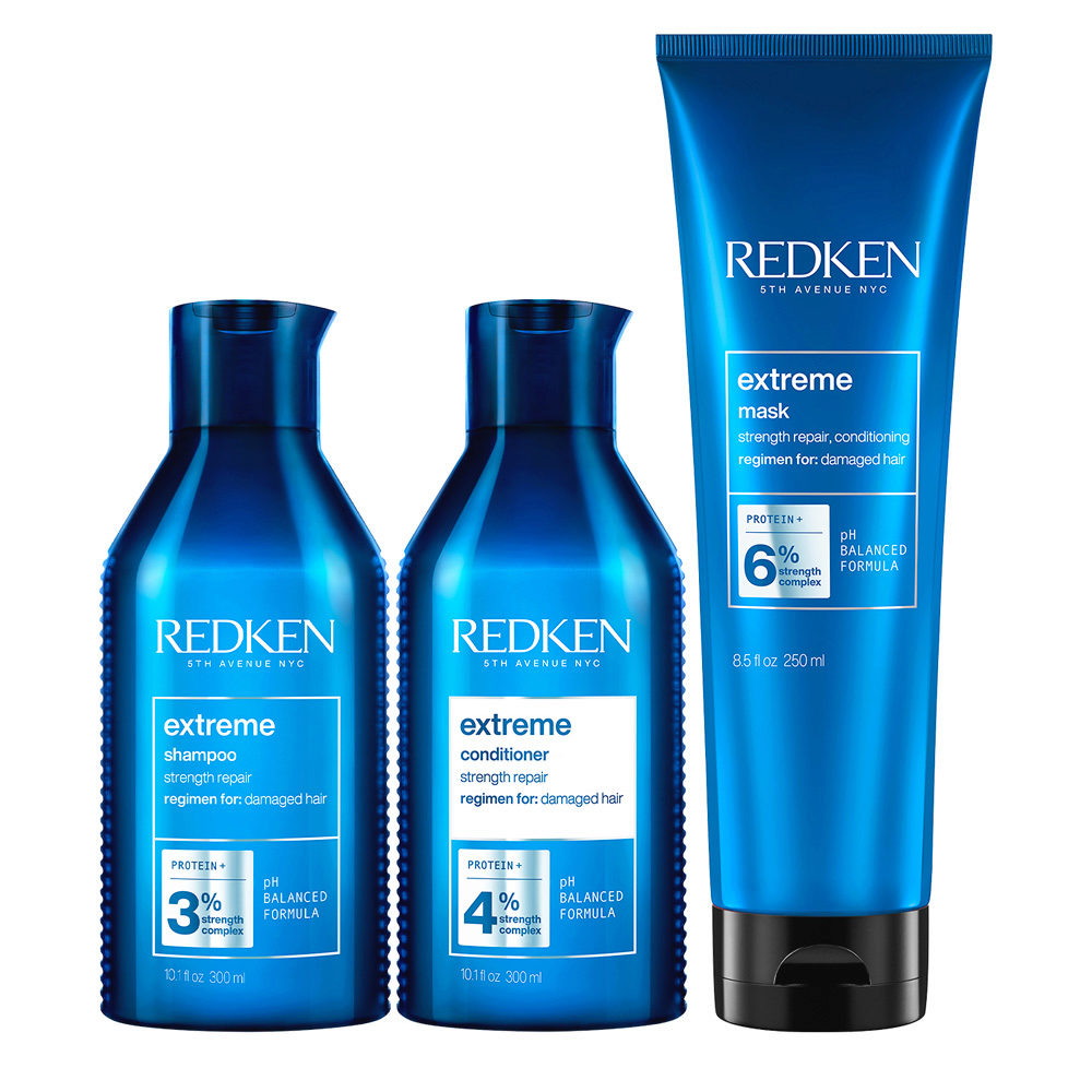 Redken Extreme Kit Cheveux Abîmés Shampoo 300ml Conditioner 300ml Masque  250ml | Hair Gallery
