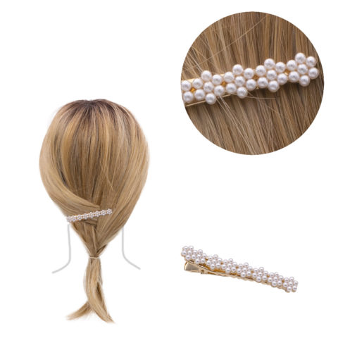 Barrette à cheveux avec perles 6.2x0.8cm
