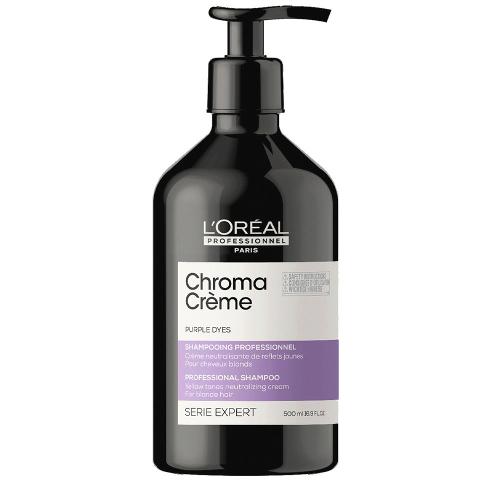 L'Oréal Professionnel Chroma Creme Purple Shampoo 500ml - shampooing  anti-jaunissement pour cheveux blonds | Hair Gallery