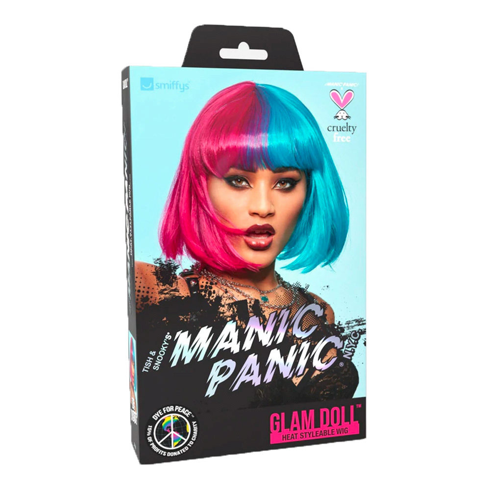 Manic Panic Blue Valentine Glam Doll Wig - perruque bleu clair fuchsia |  Hair Gallery