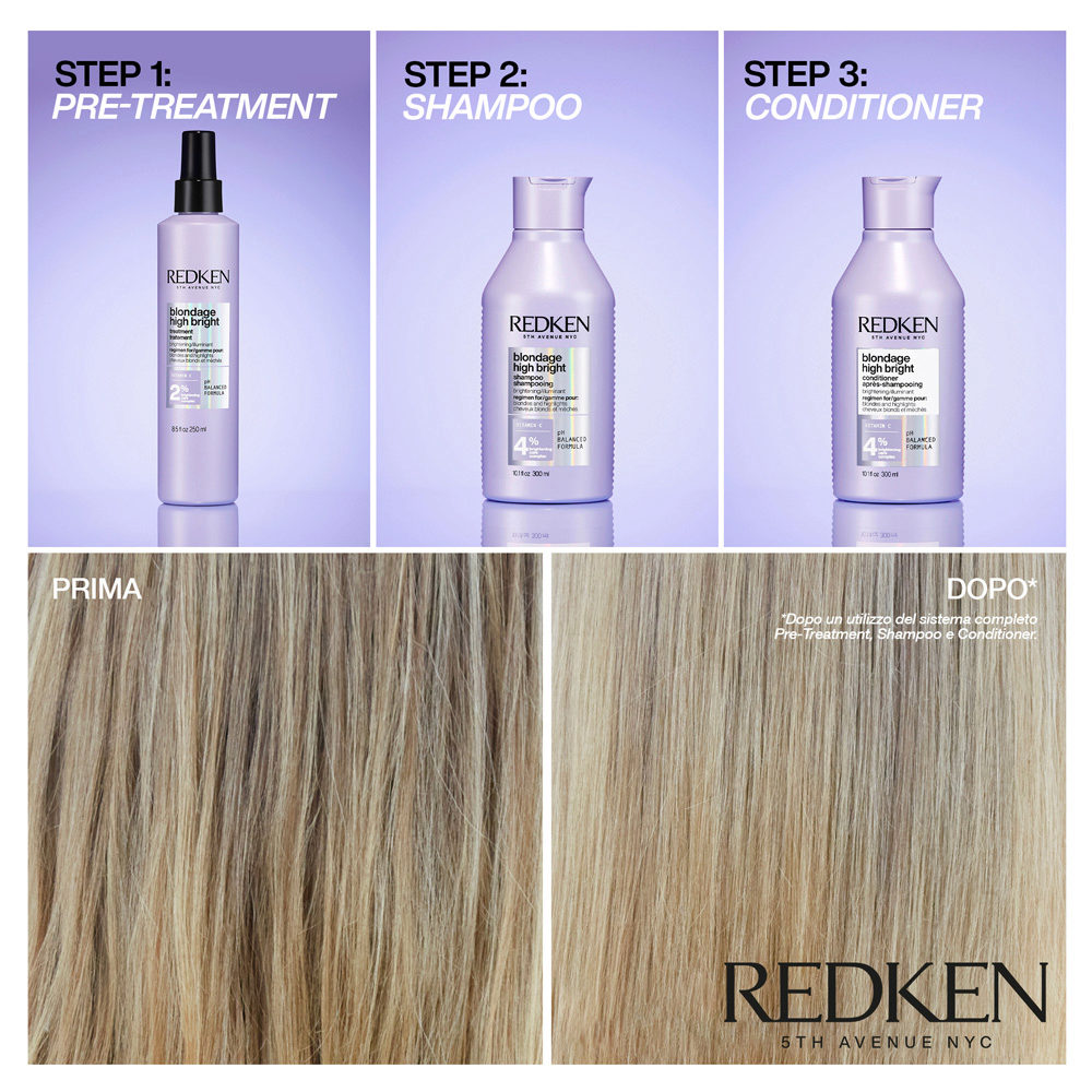 Redken Blondage High Bright Shampoo 300ml - Shampooing pour cheveux blonds  et brillants | Hair Gallery