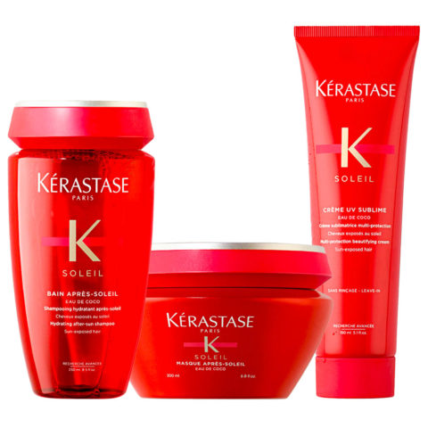 Kerastase Soleil Shampoo Apres Soleil 250ml Masque 200ml Huile Sirène 150ml  Crème 150ml | Hair Gallery