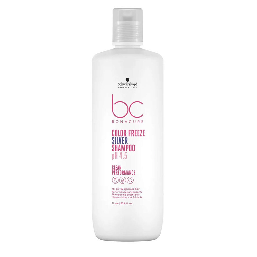 Schwarzkopf BC Bonacure Color Freeze Silver Shampoo pH 4.5 1000ml -  shampooing pigmenté pour les tons froids | Hair Gallery
