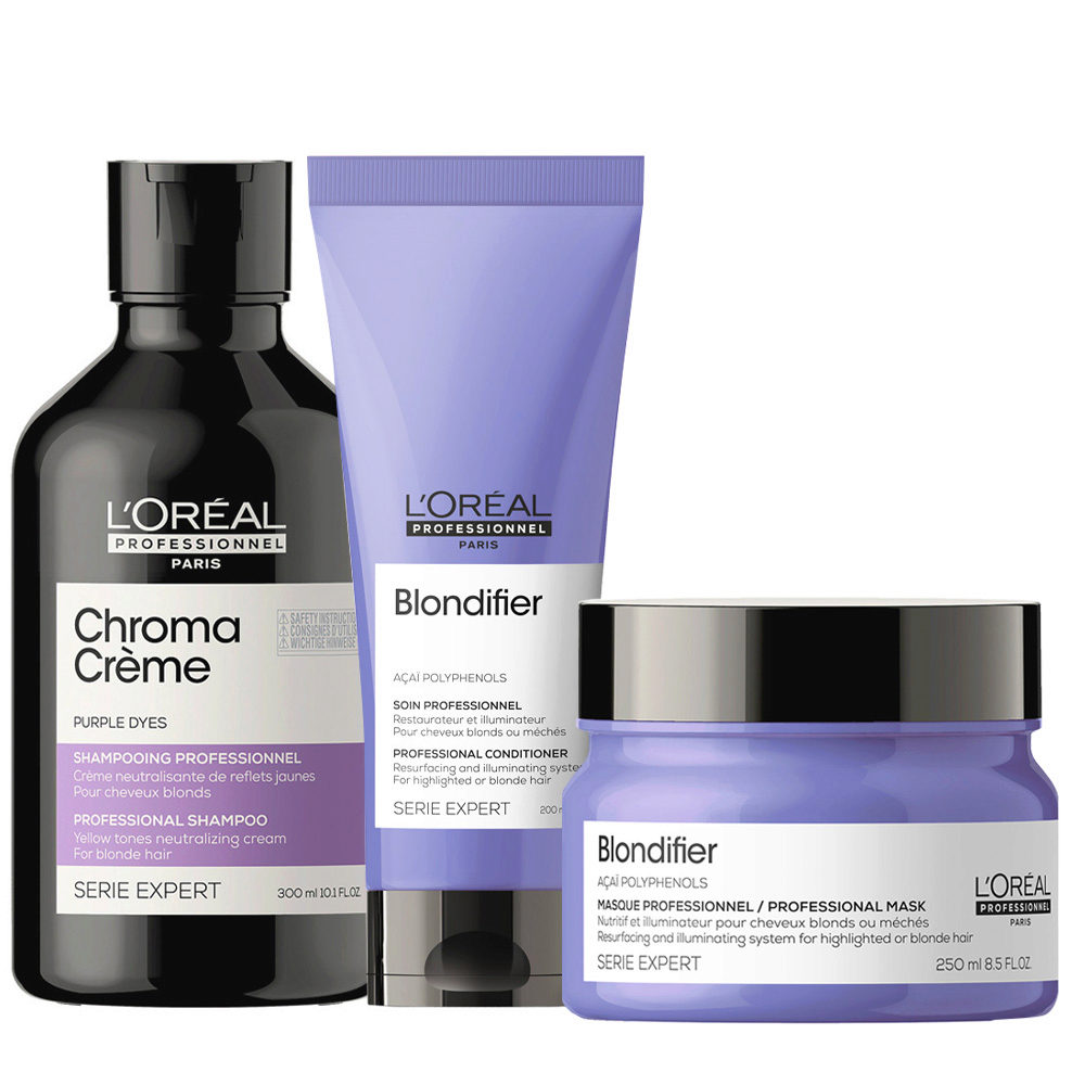 L'Oréal Professionnel Chroma Creme Purple Shampoo 300ml Blodifier  Conditiotioner 200ml Mask 250ml | Hair Gallery
