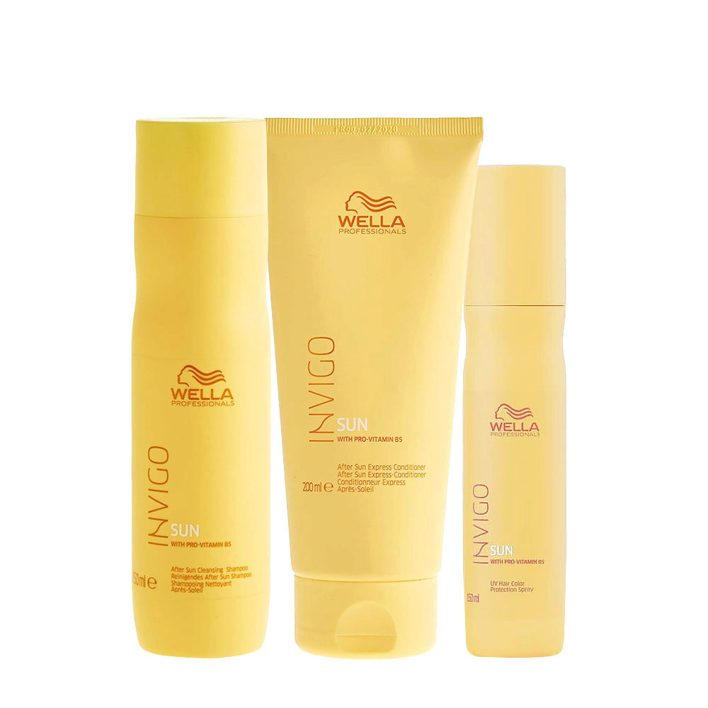 Wella Invigo Sun Kit Shampoo 250ml Balsamo 200ml Sun UV Spray 150ml | Hair  Gallery