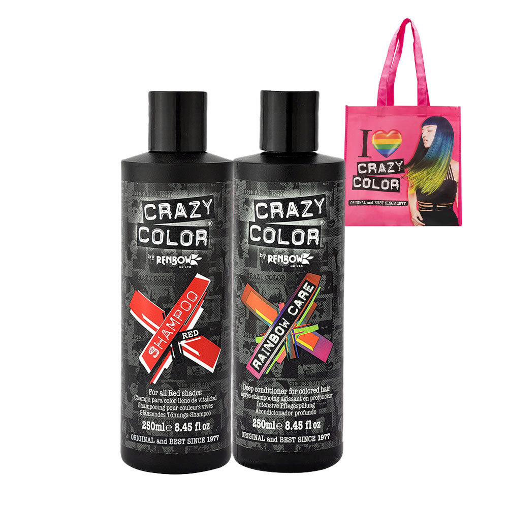 Crazy Color Shampoo Red 250ml Deep Conditioner pour cheveux colorés 250ml +  Cabas en cadeau | Hair Gallery