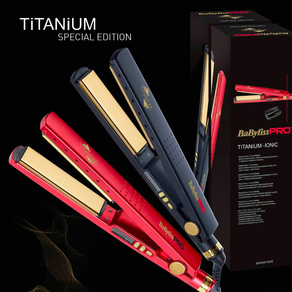 Babyliss Pro Piastra Black Titanium Ionic BAB3091BKTE - lisseur avec plaques  en titanium | Hair Gallery