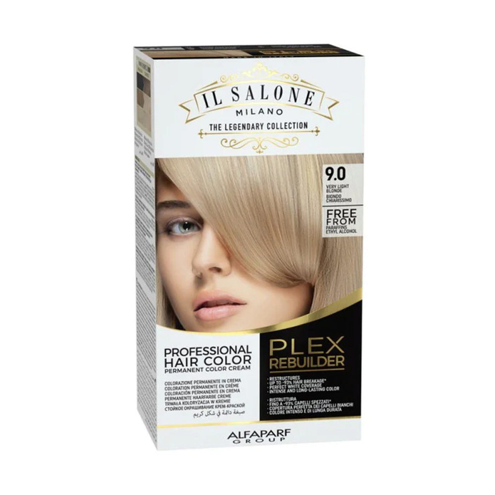 Alfaparf Milano Il Salone Plex Rebuilder Color Kit 9.0 Blond Très Clair -  coloration permanente en crème | Hair Gallery