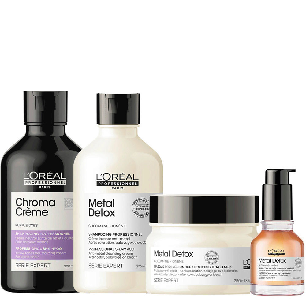 L'Oréal Professionnel Chroma Creme Purple Shampoo 300ml + Metal Detox Set |  Hair Gallery