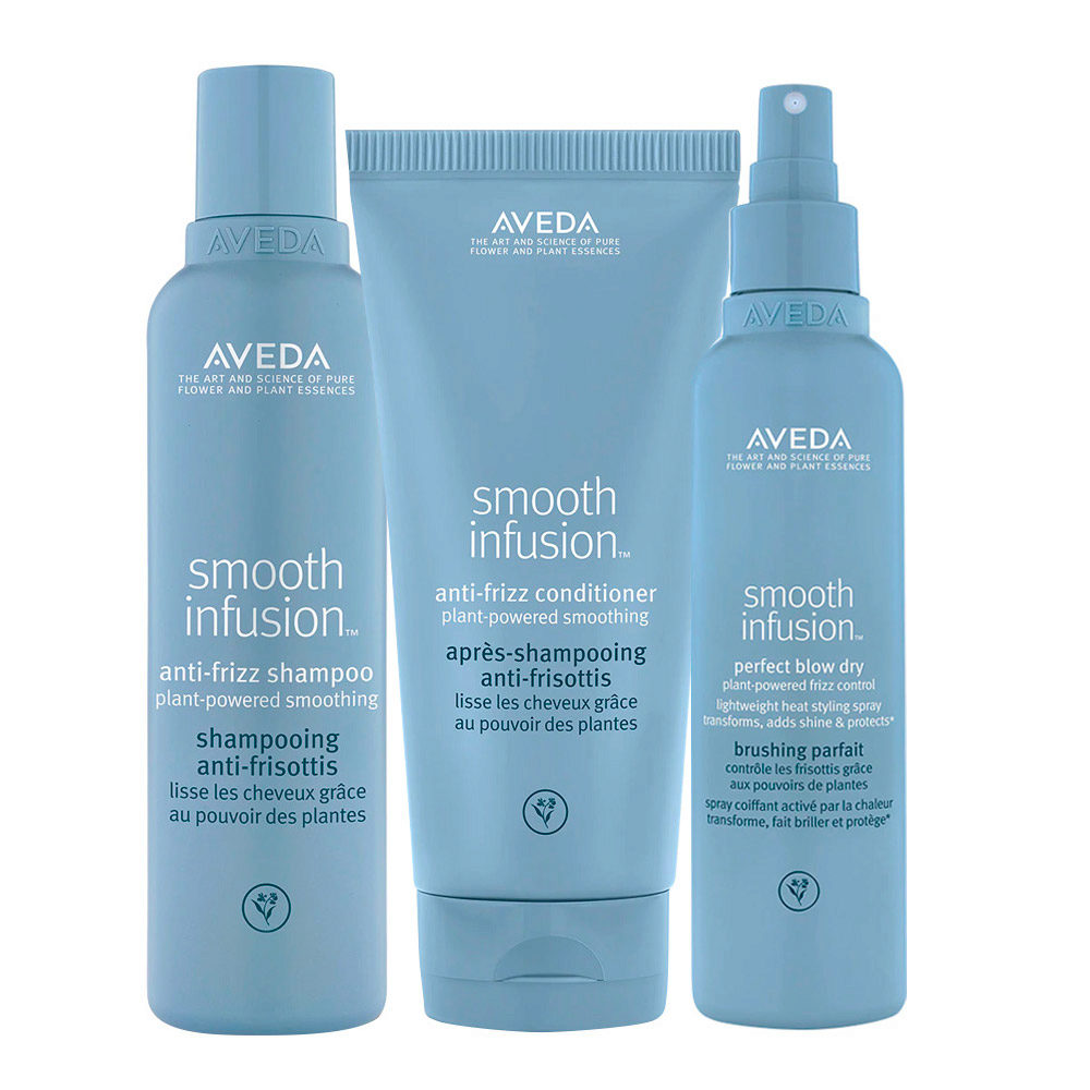 Aveda Smooth Infusion Anti-Frizz Shampoo 200ml Conditioner 200ml Perfect  Blow Dry 200ml | Hair Gallery