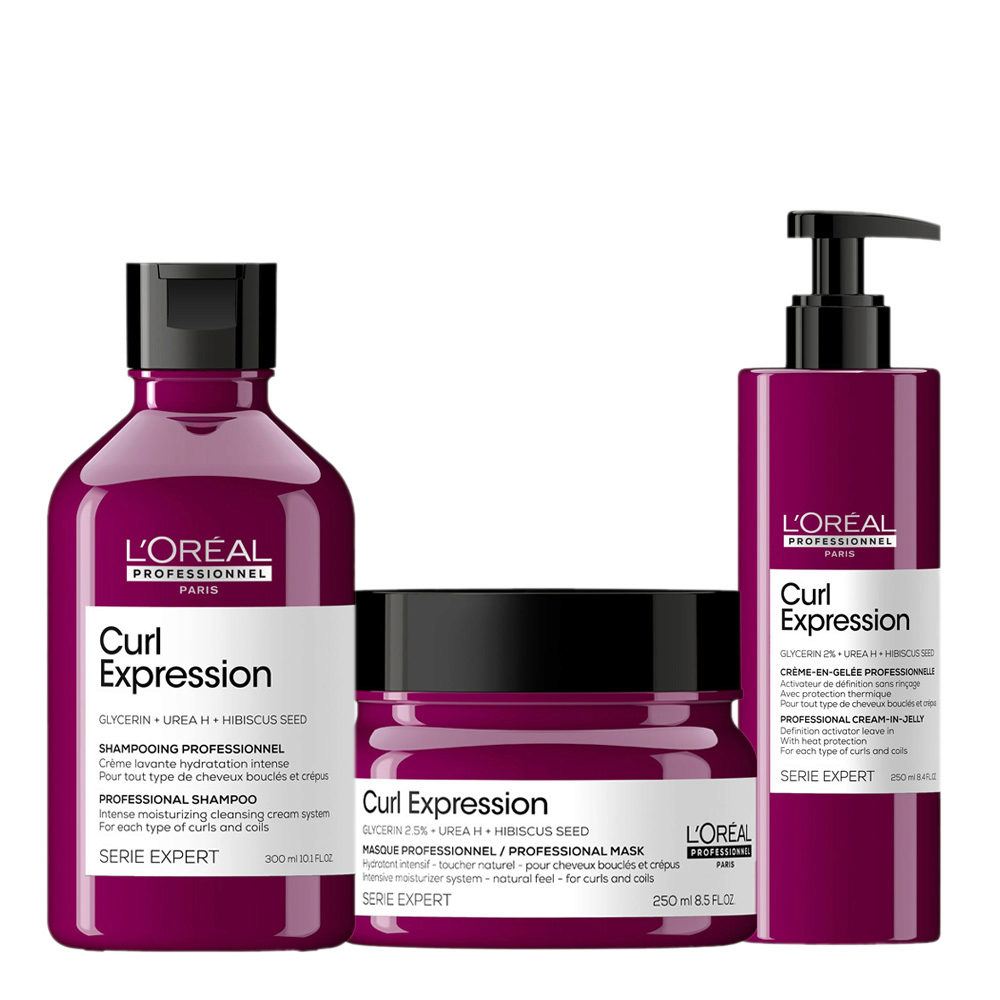 L'Oréal Professionnel Curl Expression Shampoo 300ml Masque 250ml Active  Jell 250ml | Hair Gallery