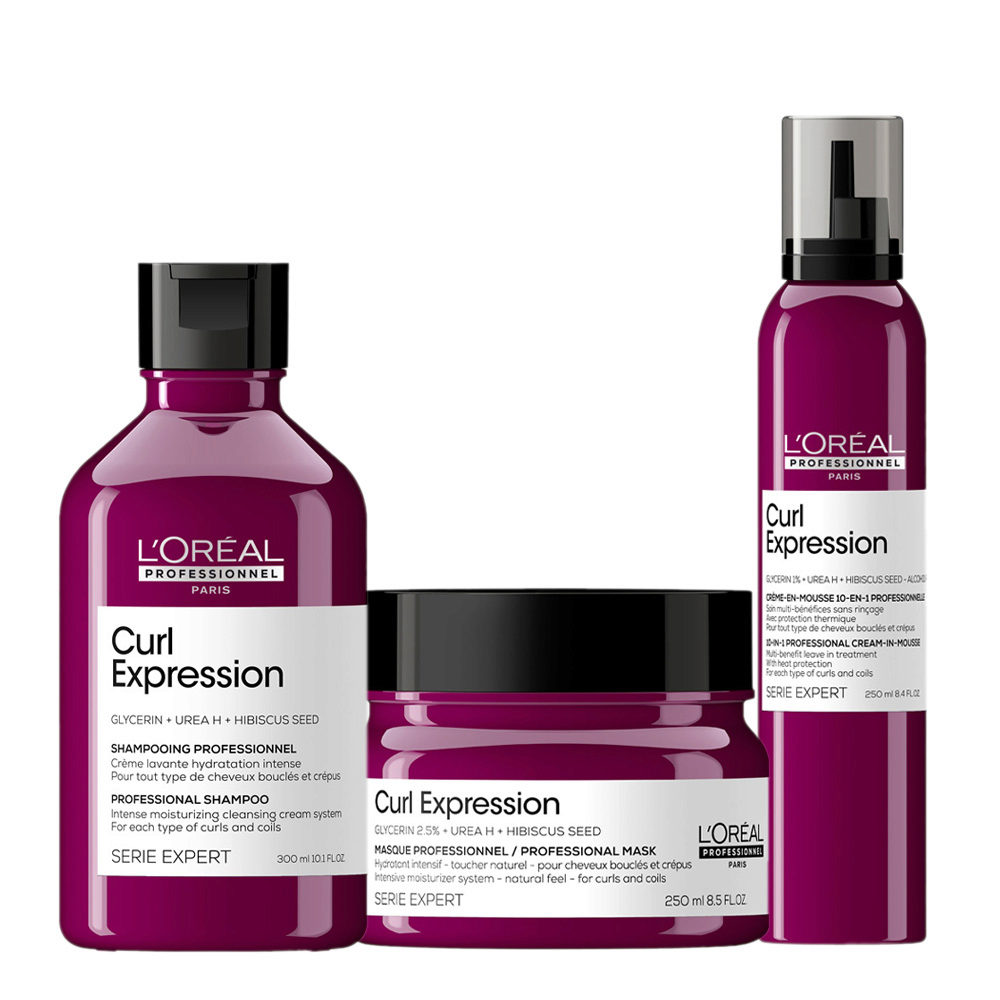 L'Oréal Professionnel Curl Expression Shampoo 300ml Masque 250ml Mousse  10in1 250ml | Hair Gallery