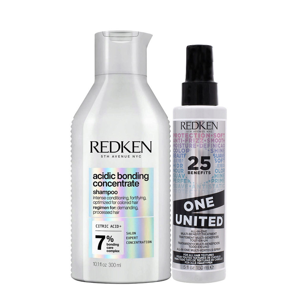 Redken Acidic Bonding Concentrate Shampoo 300ml One United All in one spray  150ml | Hair Gallery