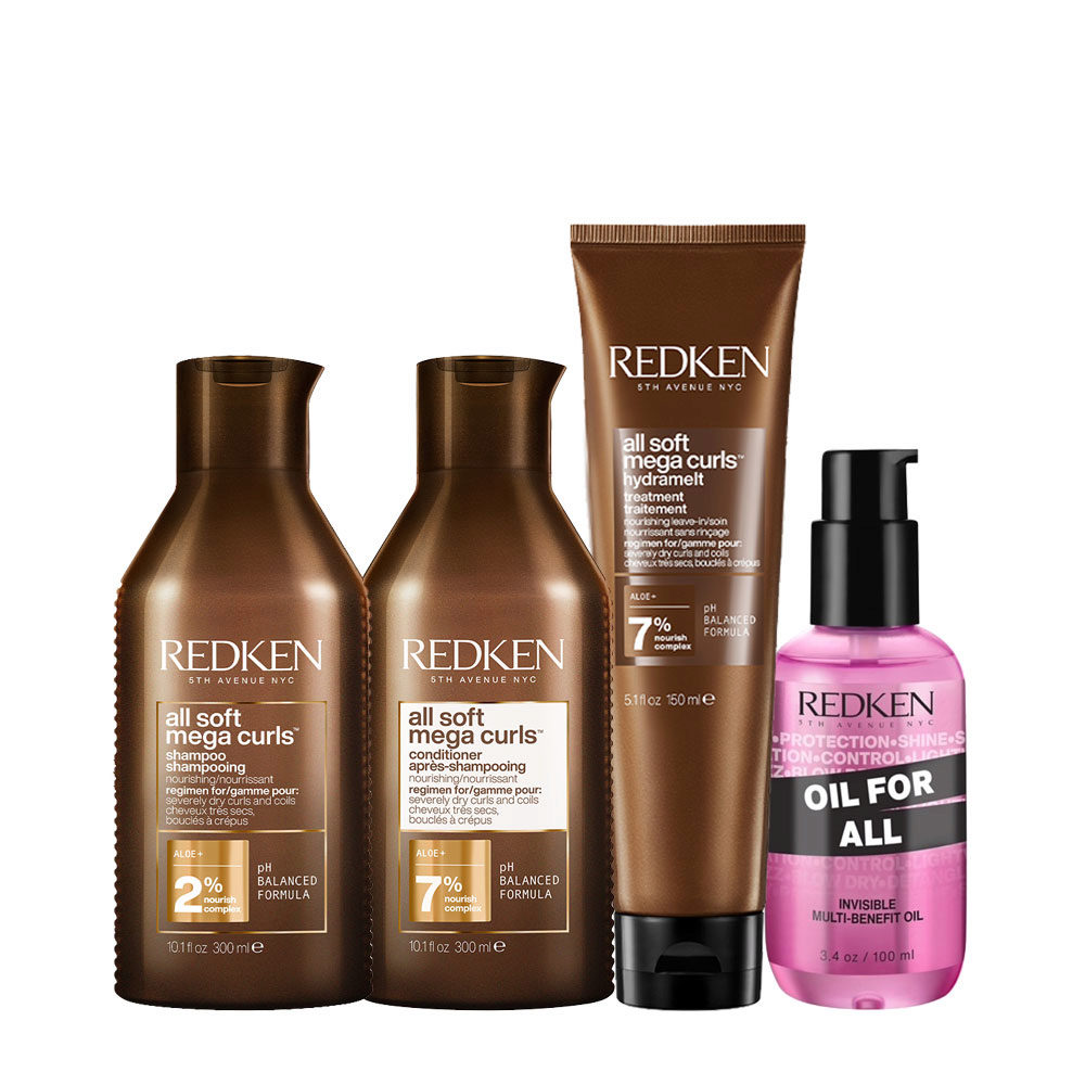 Redken All Soft Mega Curls Shampoo 300ml Conditioner 300ml Hydramelt 150ml  Oil For All 100ml | Hair Gallery