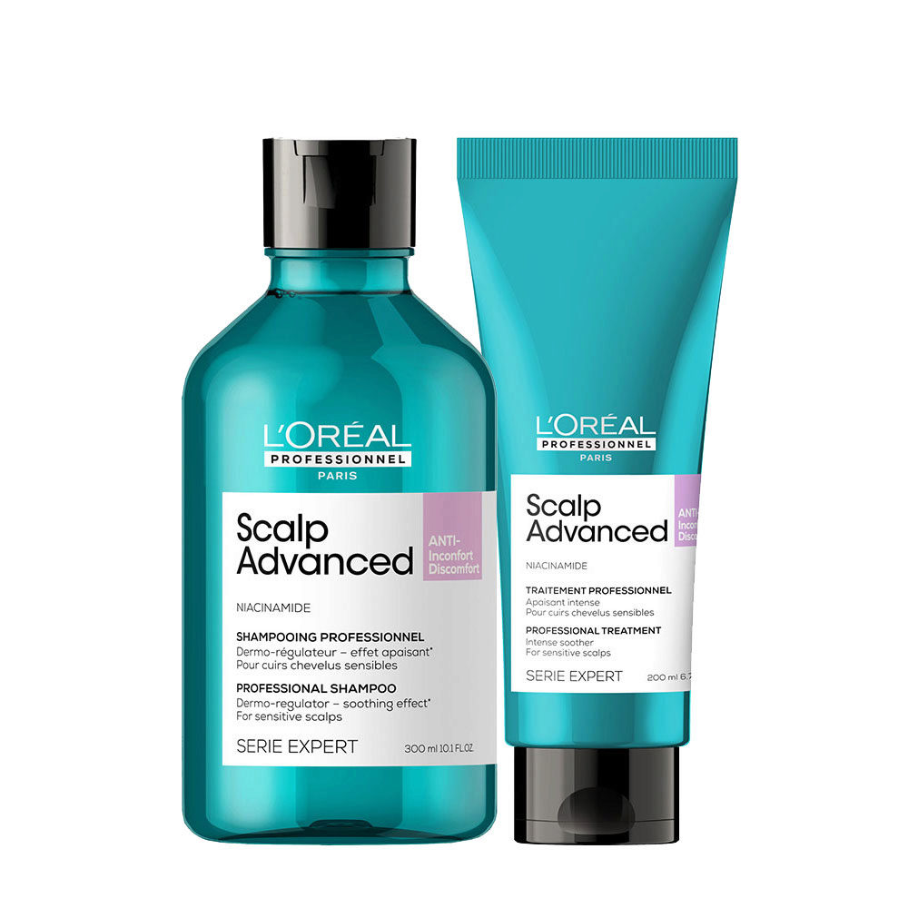 L'Oreal Professionnel Paris Scalp Advanced Anti-Discomfort Shampoo 300ml  Soother 200ml | Hair Gallery