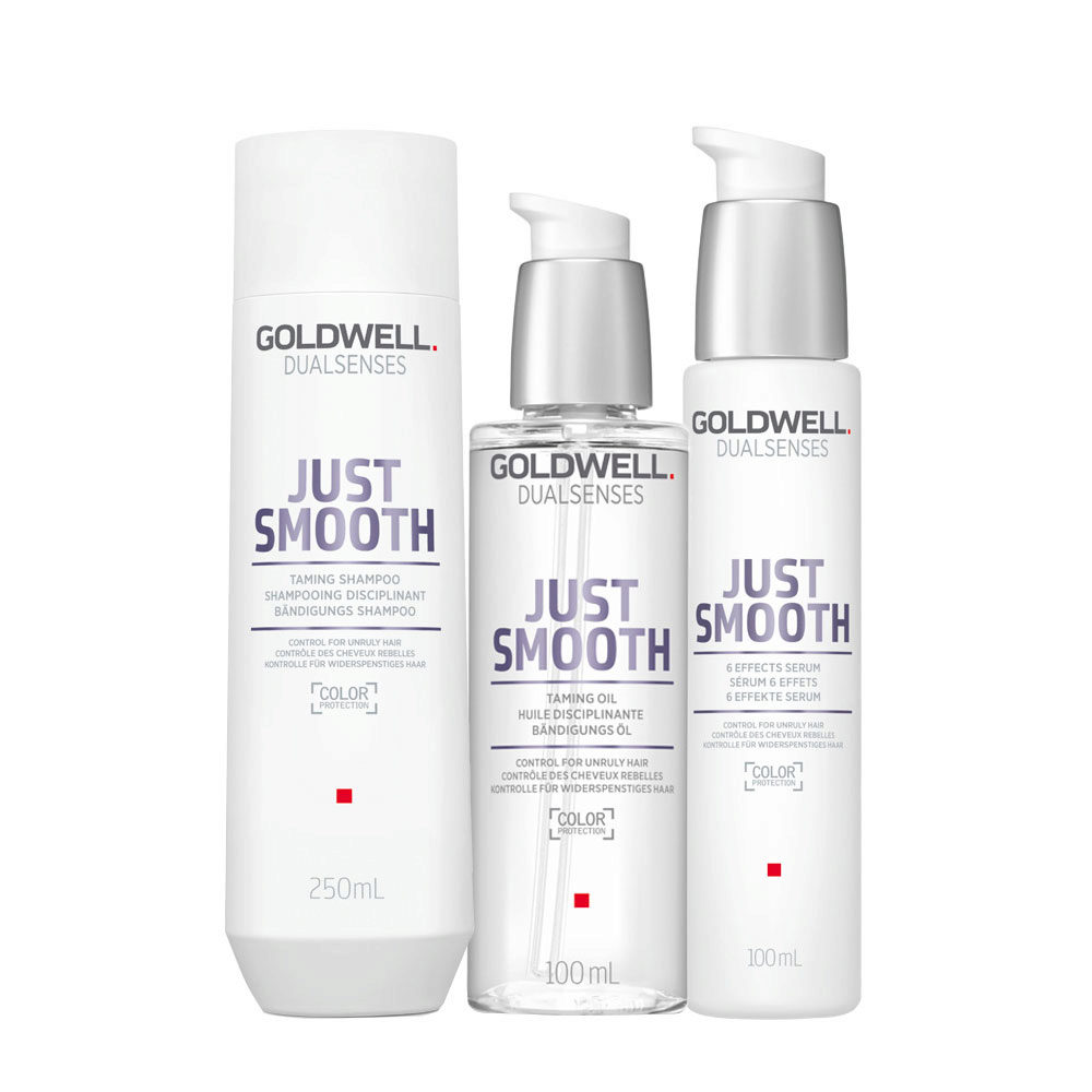 Goldwell Dualsenses Just Smooth Taming Shampoo 250ml Oil 100ml 6 Effects  Serum 100ml | Hair Gallery