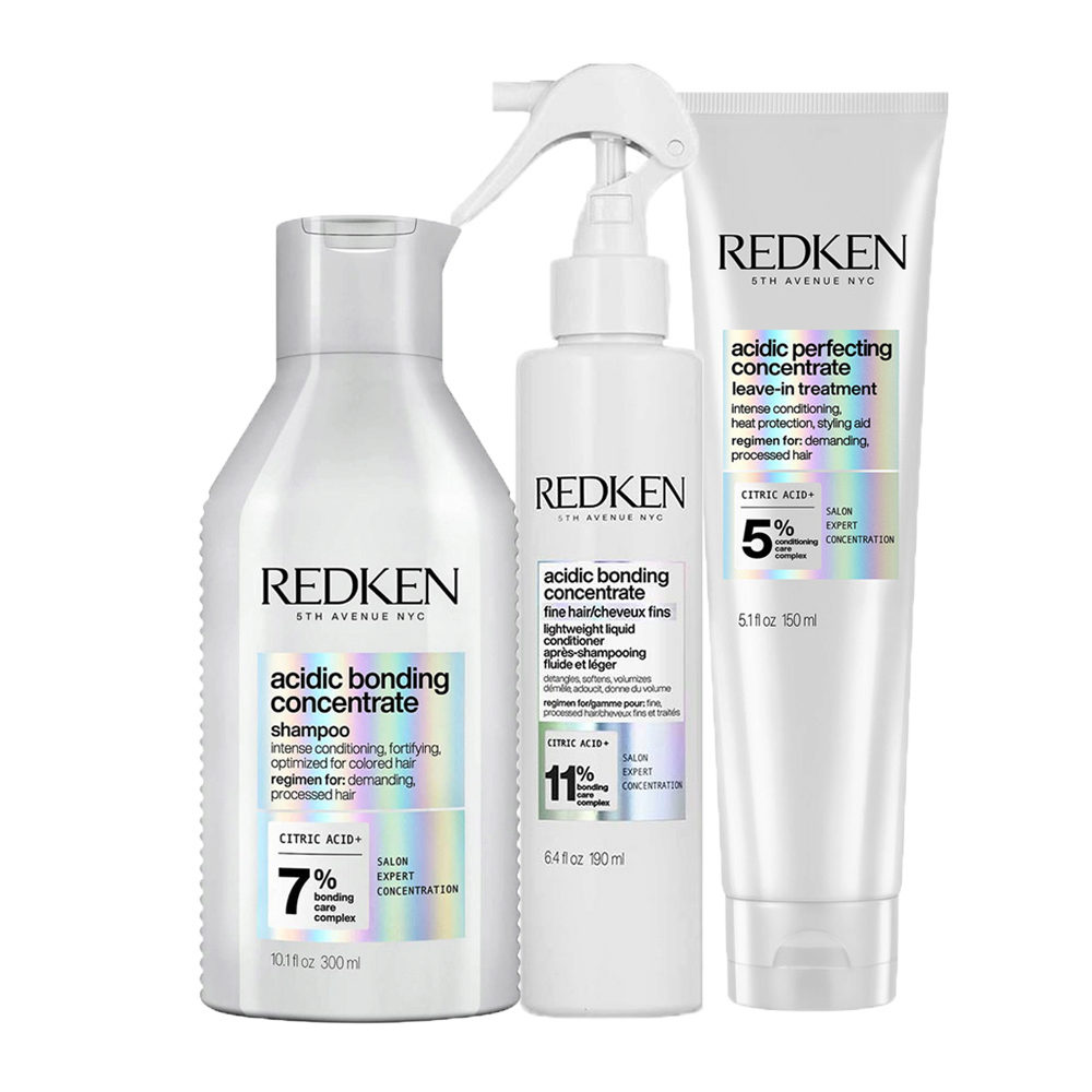Redken Acidic Bonding Concentrate Shampoo 300ml Lightweight Liquid  Conditioner 190ml Leave-in Treatment 150ml | Hair Gallery