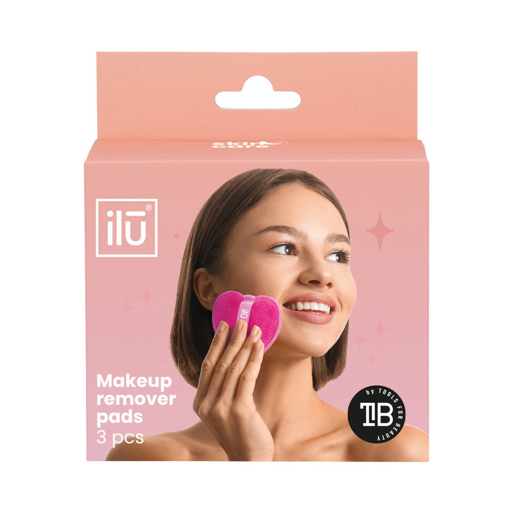 ilū Makeup Remover Pads Pink 3 pz - coussinets démaquillants réutilisables  | Hair Gallery