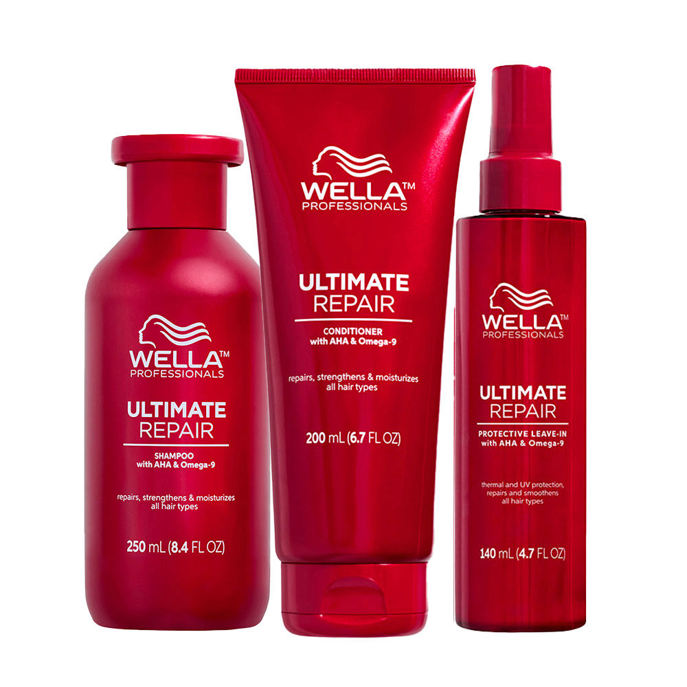 Wella Ultimate Repair Shampoo 250ml Conditioner 200ml Protective Leave-in  140ml | Hair Gallery