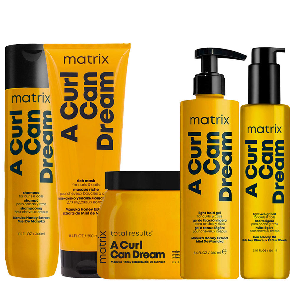 Matrix Haircare A Curl Can Dream Shampoo 300ml Mask 250ml Cream 500ml Gel  250ml Oil 150ml | Hair Gallery