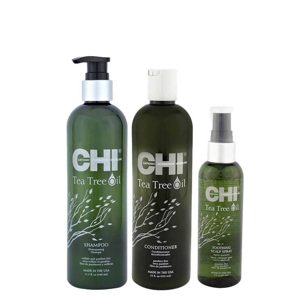 CHI Tea Tree Oil Shampoo 340ml Conditioner 355ml Soothing Scalp Spray 89ml  | Hair Gallery