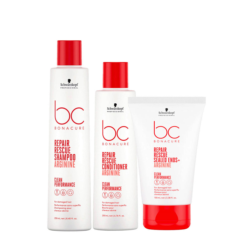 Schwarzkopf BC Bonacure Repair Rescue Shampoo Arginine 250ml Conditioner  200ml Sealed Ends 100ml | Hair Gallery