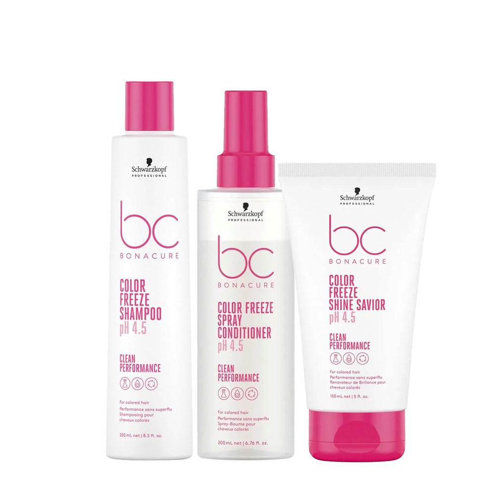 Schwarzkopf BC Bonacure Color Freeze Shampoo pH 4.5 250ml Spray Conditioner  200ml Shine Savior pH 4.5 150ml | Hair Gallery
