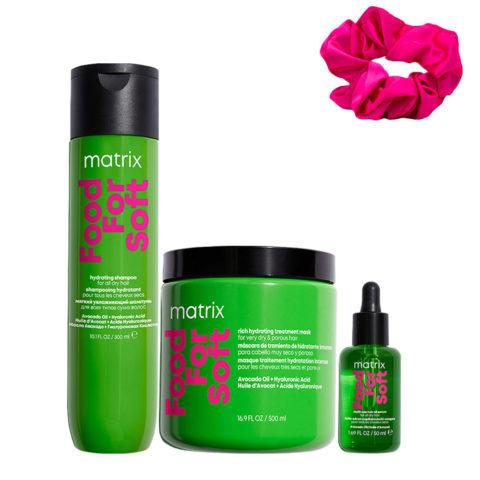 Haircare Food For Soft Shampoo 300ml Mask 500ml Oil 50ml + InstaCure Scrunch en cadeau