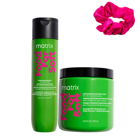 Haircare Food For Soft Shampoo 300ml Mask 500ml + InstaCure Scrunch en cadeau